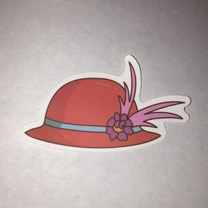 Fancy Pink Hat Sticker